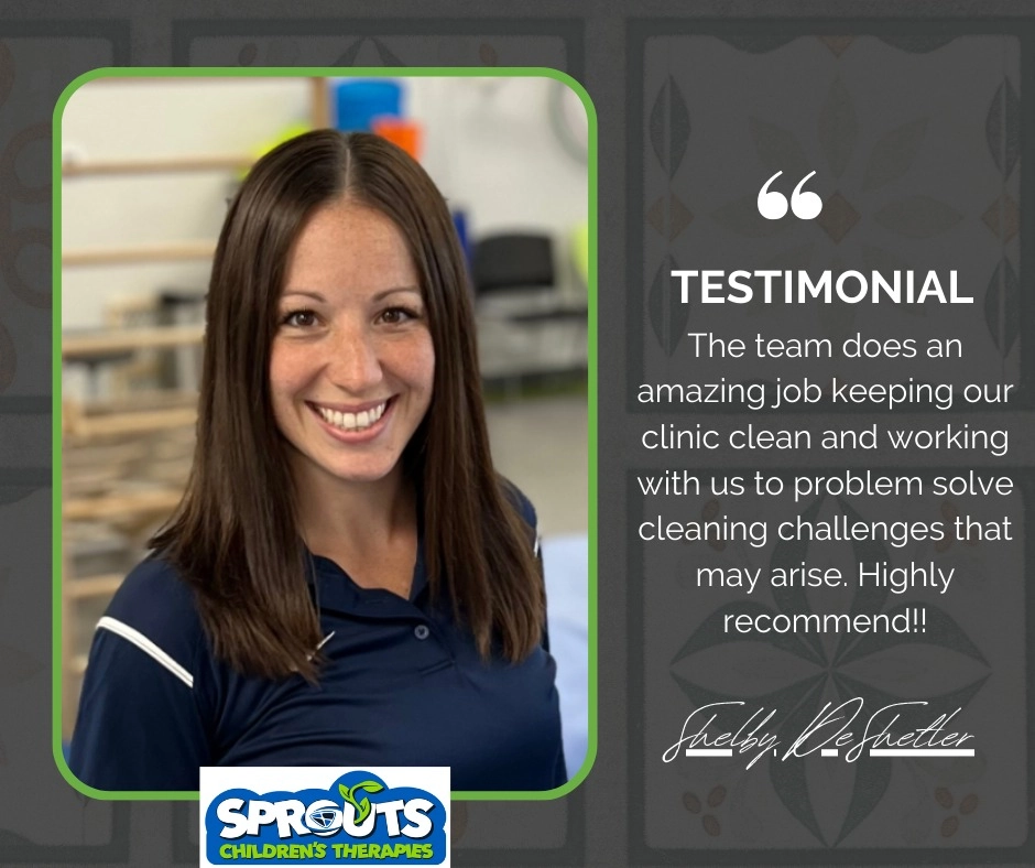 Banner image showing testimonial text from Sprouts Clinic